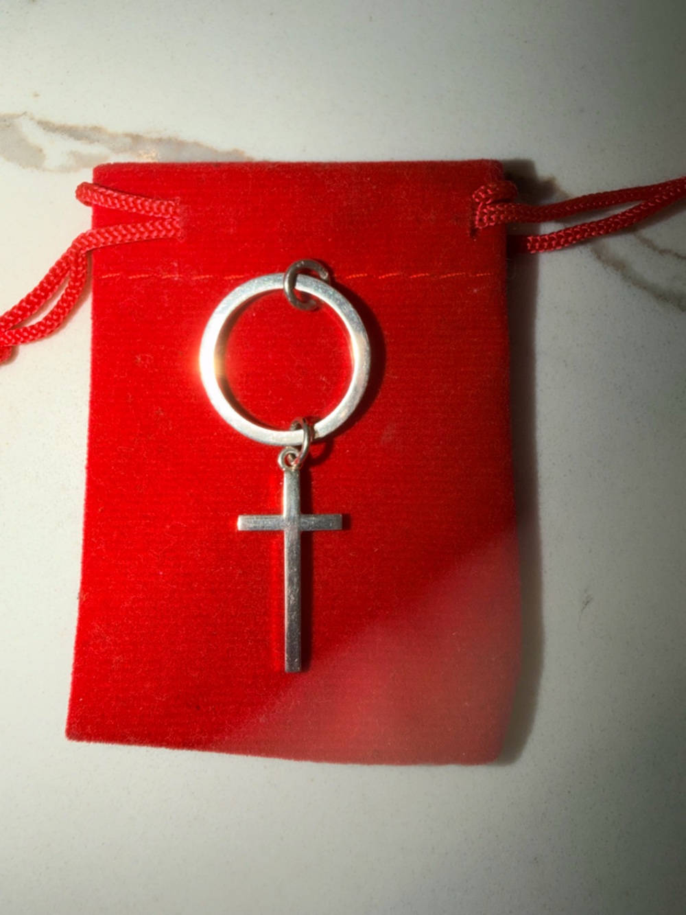 Sterling Silver Cross and Circle Charm